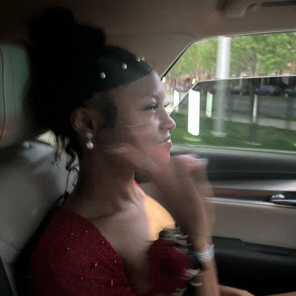 SAN MARINO Embellished Side Split Maxi Dress in Red - Picture 5 of 5